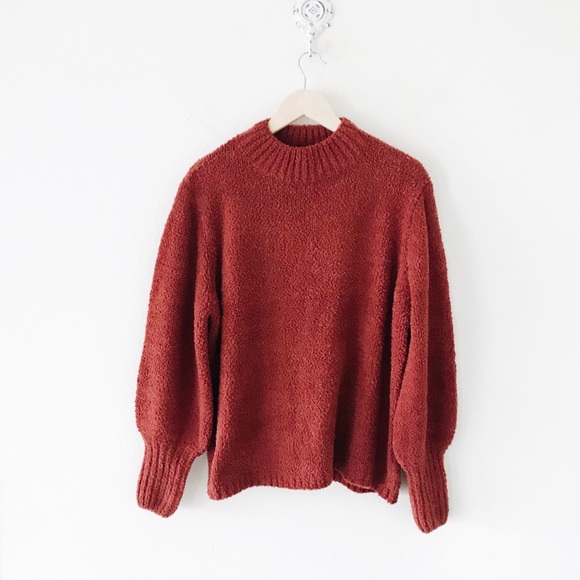 She and Sky Sweaters - oversized cozy teddy mock neck sweater